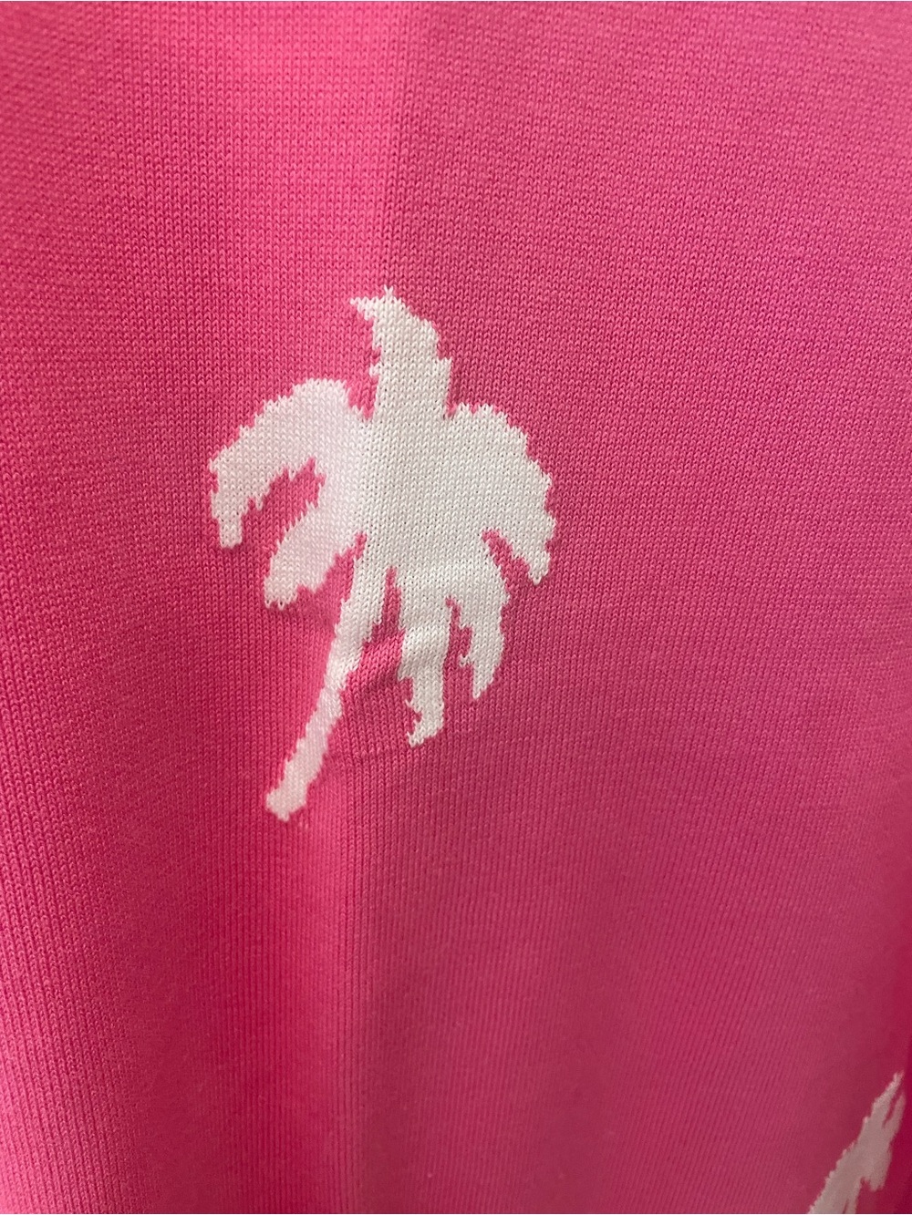 Belle by Kim Gravel Pink Palm Tree Crew Neck Sweater - Picture 4 of 4